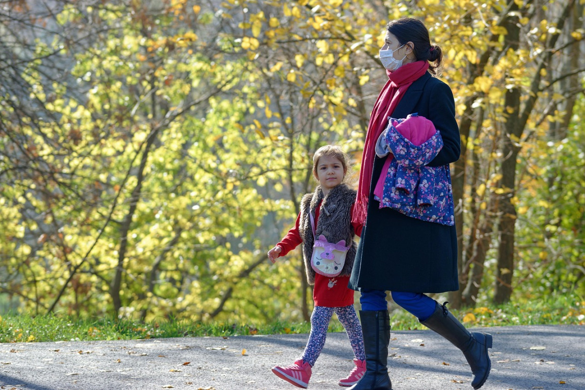family outdoor nature walk