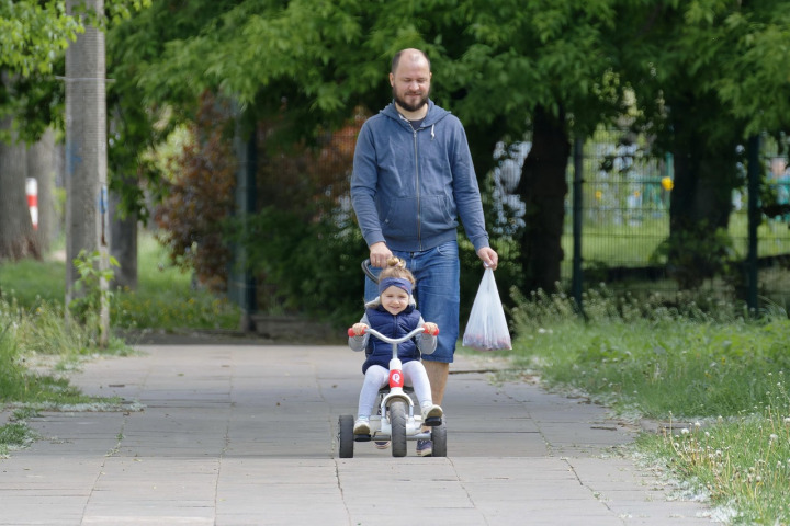 family walking together outdoors